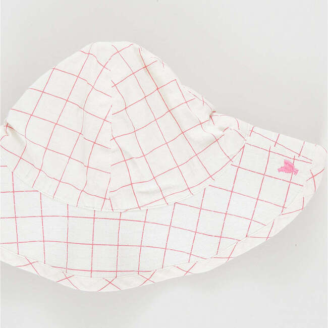 Baby Girls Sun Hat, Pink Tattersall - Hats - 3