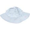 Baby Girls Sun Hat, Blue Skinny Stripe - Hats - 1 - thumbnail