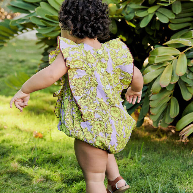 Baby Girls Katniss Bubble, Lavender Stem Floral - Onesies - 3