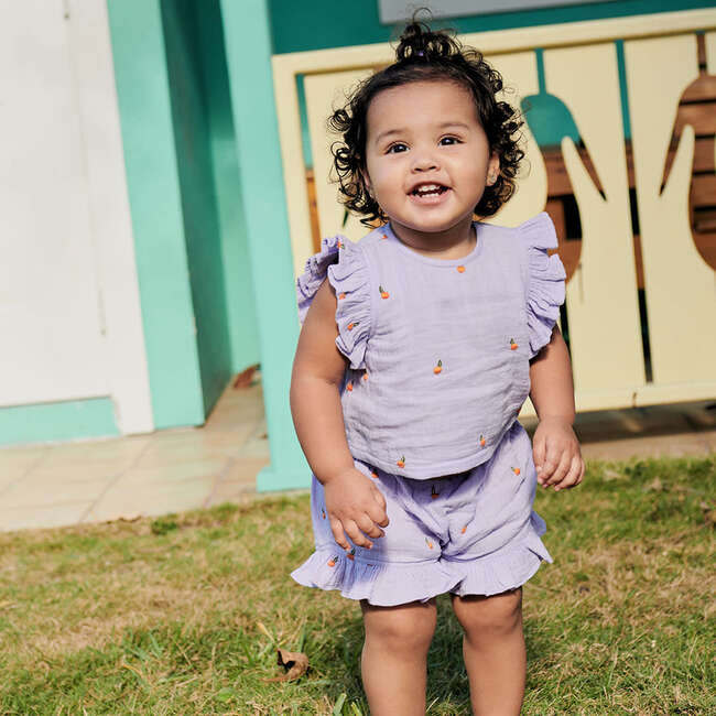 Baby Girls Roey 2-Piece Set, Lavender Oranges - Mixed Apparel Set - 2