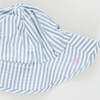 Baby Girls Sun Hat, Blue Skinny Stripe - Hats - 2 - thumbnail