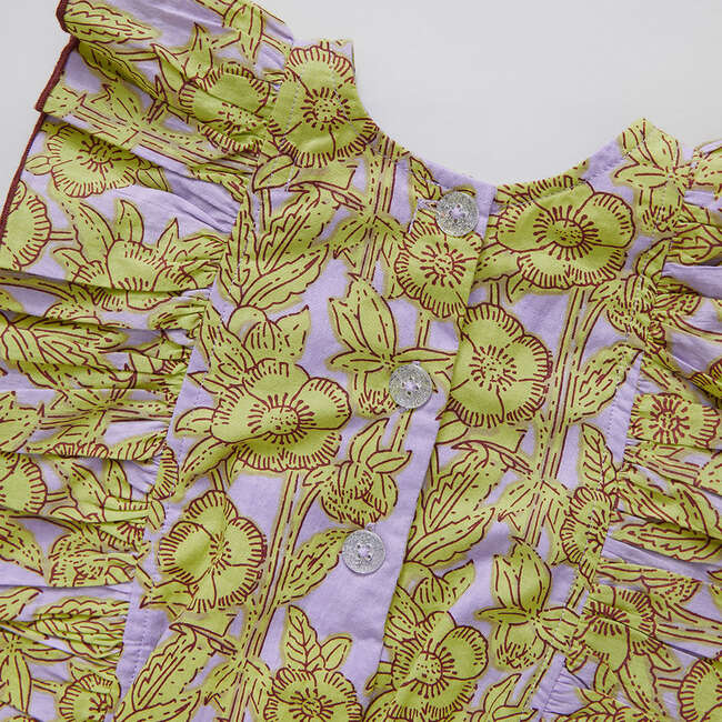 Baby Girls Katniss Bubble, Lavender Stem Floral - Onesies - 4
