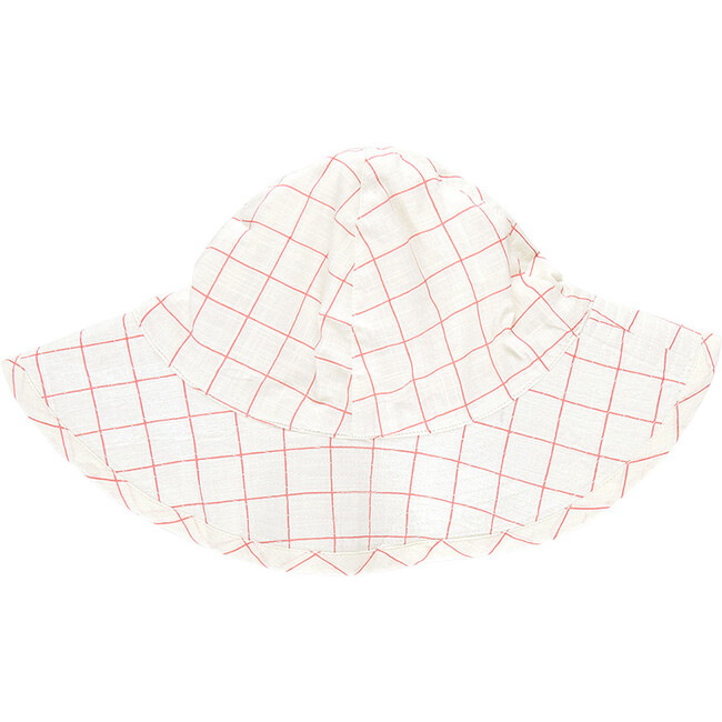 Baby Girls Sun Hat, Pink Tattersall - Hats - 5