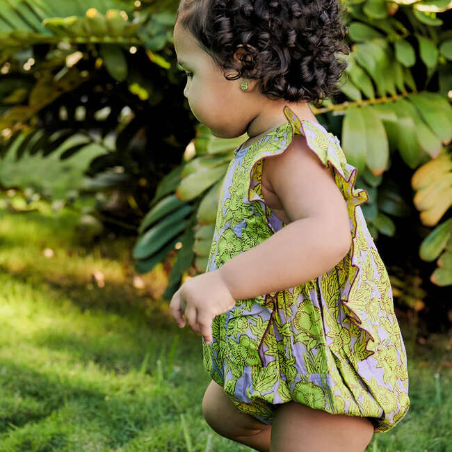 Baby Girls Katniss Bubble, Lavender Stem Floral - Onesies - 5