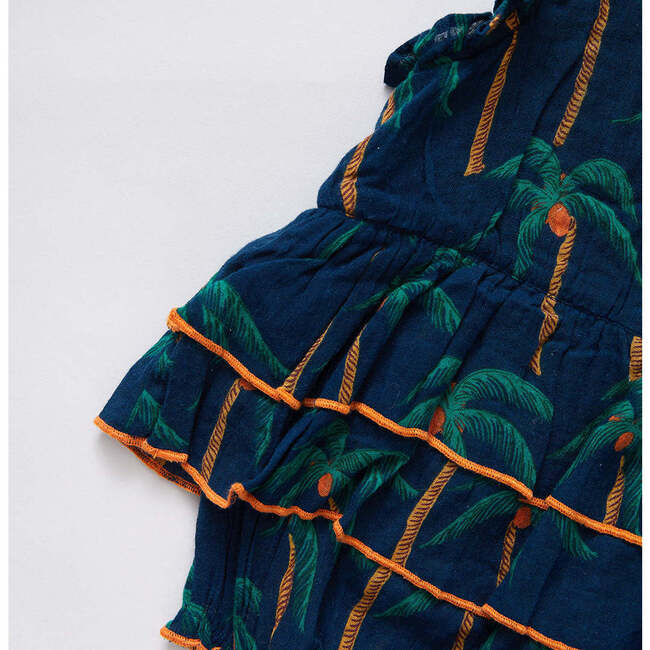 Baby Girls Heidi Bubble, Navy Palm Trees - Onesies - 3