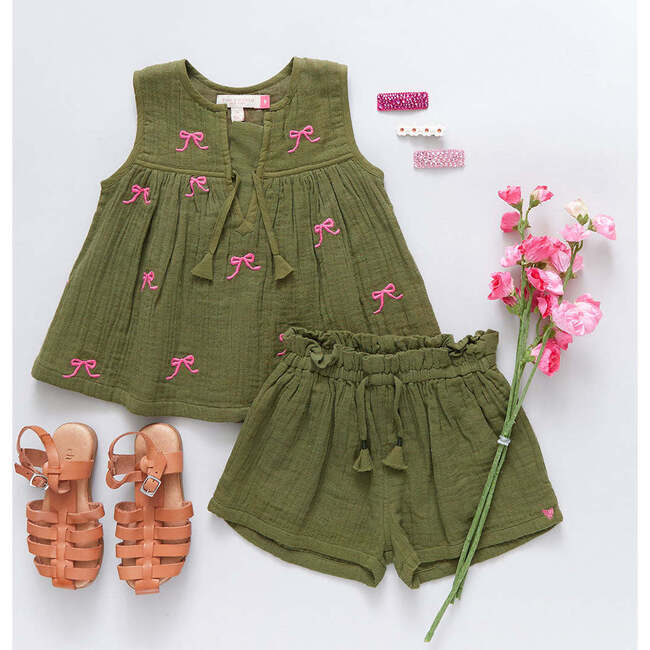 Girls Theodore Short, Olive - Shorts - 3