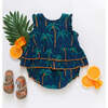 Baby Girls Heidi Bubble, Navy Palm Trees - Onesies - 5