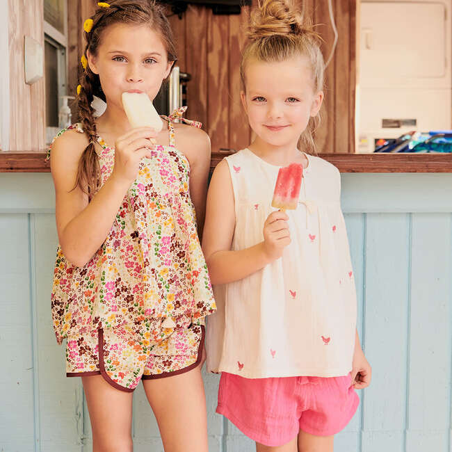 Girls Theodore Short, Hot Pink - Shorts - 2