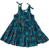Girls Taylor Dress, Navy Palm Trees - Dresses - 1 - thumbnail