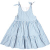 Girls Taylor Dress, Blue Skinny Stripe - Dresses - 1 - thumbnail