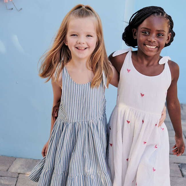 Girls Taylor Dress, Pink Chickens - Dresses - 3