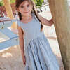 Girls Taylor Dress, Blue Skinny Stripe - Dresses - 2