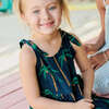 Girls Taylor Dress, Navy Palm Trees - Dresses - 3