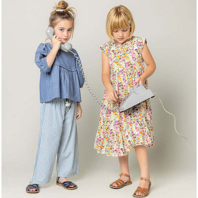 Girls Theodore Pant, Blue Skinny Stripe - Pants - 3