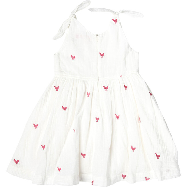 Girls Taylor Dress, Pink Chickens - Dresses - 6