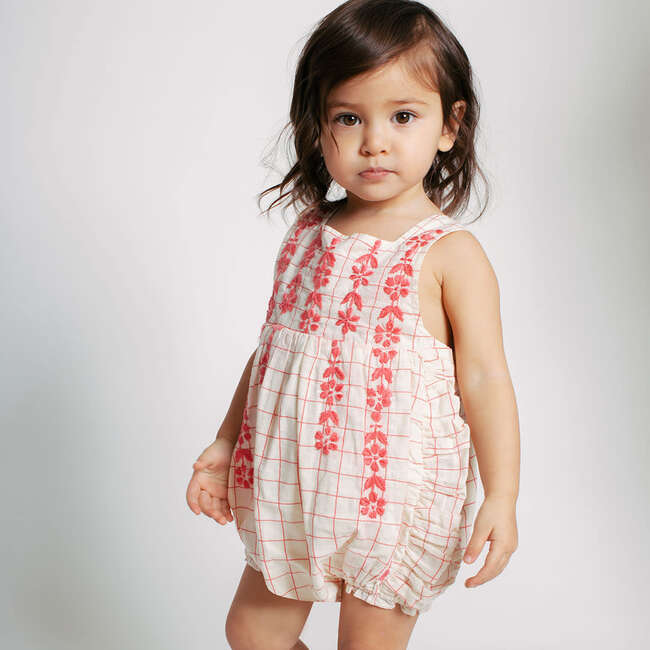 Baby Girls Betty Bubble, Pink Tattersall - Onesies - 2