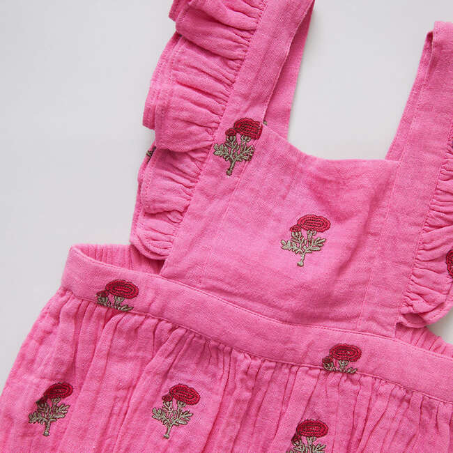 Baby Girls Emerald Bubble, Hot Pink Flowers - Onesies - 3