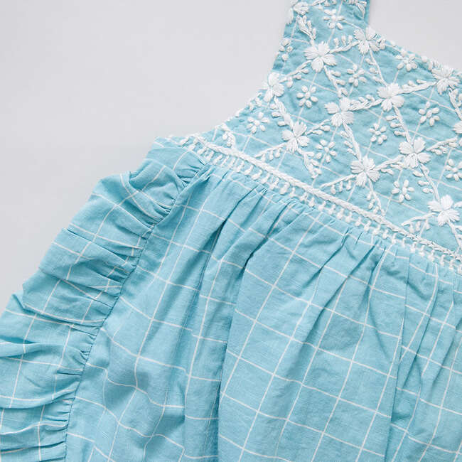Baby Girls Betty Bubble, Blue Tattersall - Onesies - 2