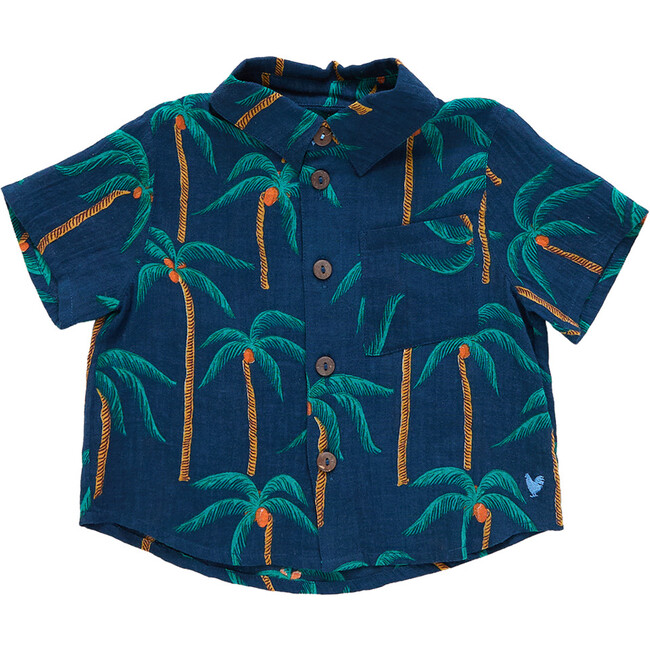 Baby Boys Jack Shirt, Navy Palm Trees
