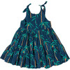 Girls Taylor Dress, Navy Palm Trees - Dresses - 7