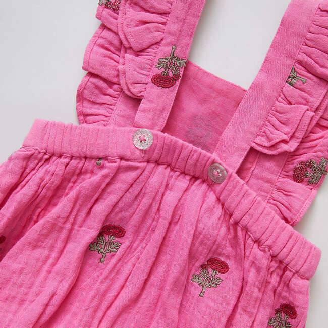 Baby Girls Emerald Bubble, Hot Pink Flowers - Onesies - 4