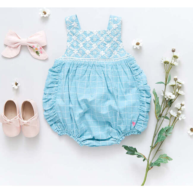 Baby Girls Betty Bubble, Blue Tattersall - Onesies - 3