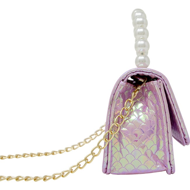 Shiny Seashell Pearl Handle Purse, Pink - Bags - 2