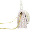 Tweed Pearl Handle Bow Purse, Pink - Bags - 2