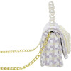 Tweed Pearl Handle Bow Purse, Purple - Bags - 2