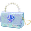 Shiny Seashell Pearl Handle Purse, Blue - Bags - 3