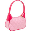 Quilted Zip Top Shoulder Bag, Pink - Bags - 3
