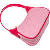 Quilted Zip Top Shoulder Bag, Pink - Bags - 4