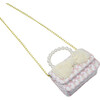 Tweed Pearl Handle Bow Purse, Pink - Bags - 4