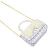Tweed Pearl Handle Bow Purse, Purple - Bags - 4