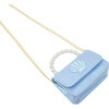 Shiny Seashell Pearl Handle Purse, Blue - Bags - 4