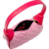 Quilted Zip Top Shoulder Bag, Pink - Bags - 5