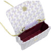 Tweed Pearl Handle Bow Purse, Purple - Bags - 5