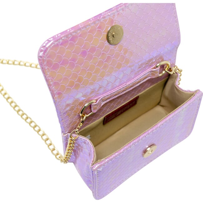 Shiny Seashell Pearl Handle Purse, Pink - Bags - 5