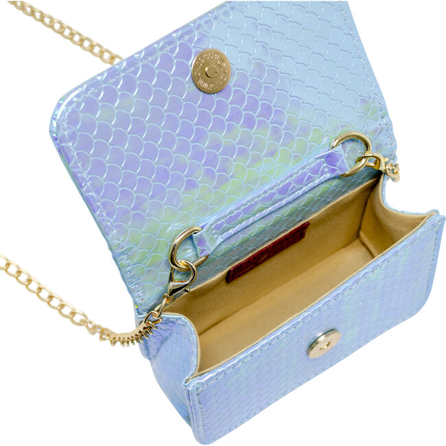 Shiny Seashell Pearl Handle Purse, Blue - Bags - 5