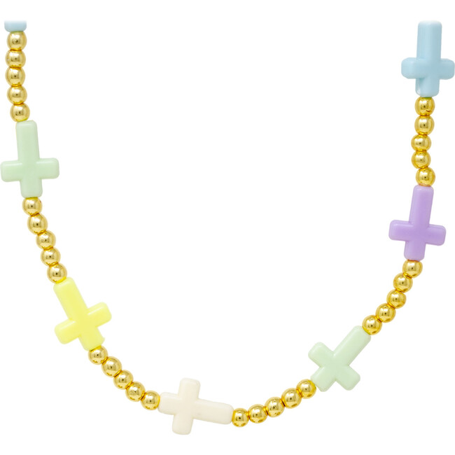 Cross Bead Necklace, Multicolors
