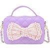 Belle Pearl Bow Handbag, Purple - Bags - 1 - thumbnail