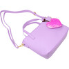 Faux Leather Tote Shoulder Strap Handbag With Sequins Heart Charm, Purple - Bags - 5