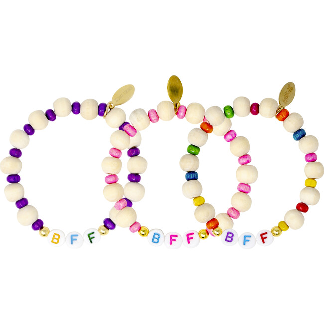 BFF Wood Bead Bracelet Set, Multicolors