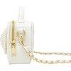 Belle Pearl Bow Handbag, White - Bags - 2