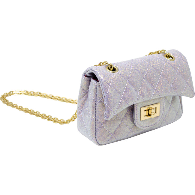 Classic Quilted Sparkle Mini Purse, Purple - Bags - 3