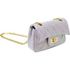 Classic Quilted Sparkle Mini Purse, Purple - Bags - 3