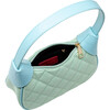 Quilted Zip Top Shoulder Bag, Aqua Green - Bags - 5