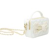 Belle Pearl Bow Handbag, White - Bags - 3