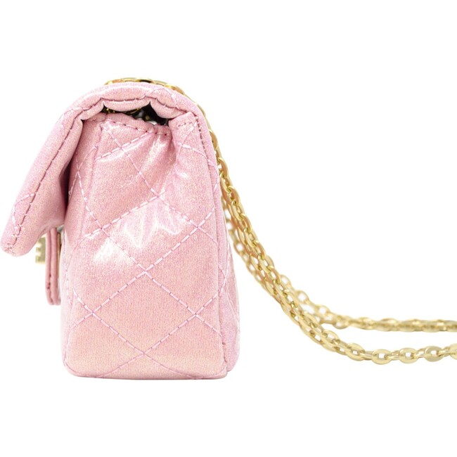 Classic Quilted Sparkle Mini Purse, Pink - Bags - 2