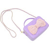 Belle Pearl Bow Handbag, Purple - Bags - 4